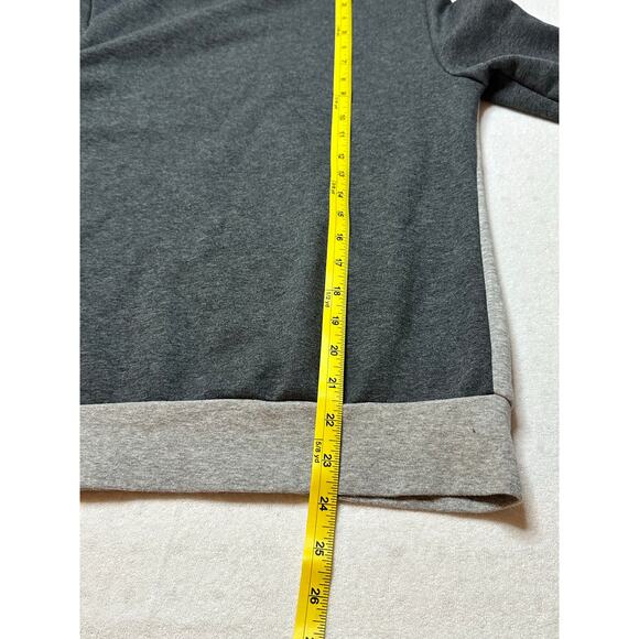 Adidas Colorblock Logo Crewneck Sweatshirt Gray/Charcoal XS Womens - Picture 5 of 5